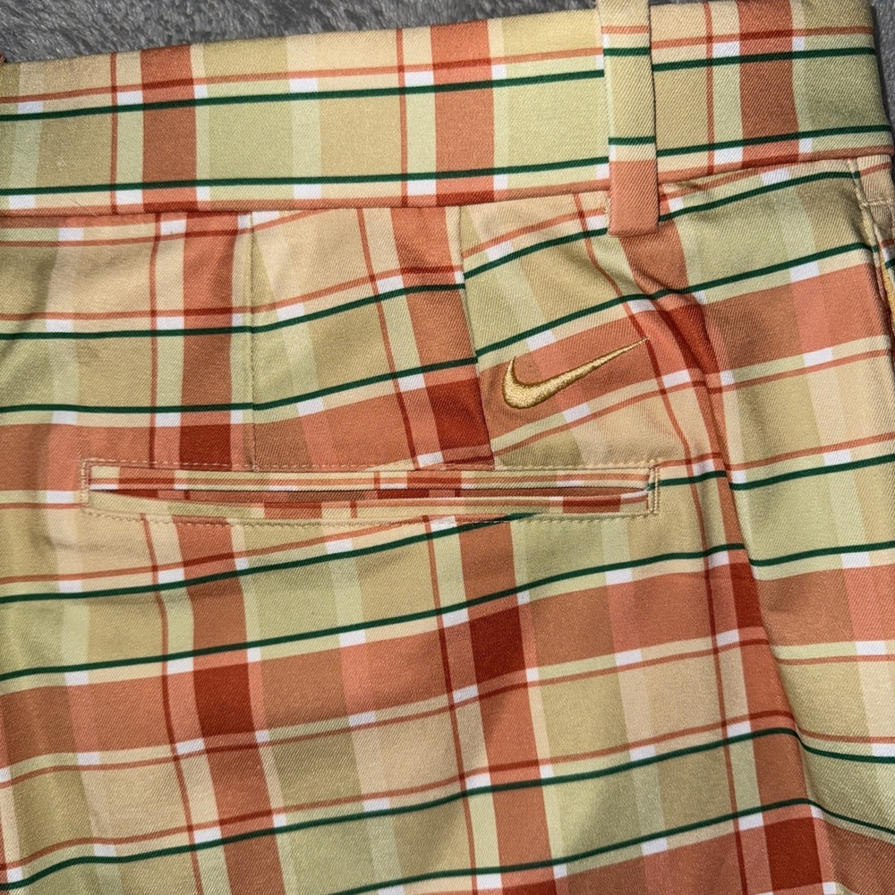 Nike Golf Flex Dri-Fit Shorts Men's 38 Celestial Gold Orange Plaid - Picture 7 of 7